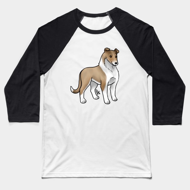 Dog - Smooth Collie - Sable Baseball T-Shirt by Jen's Dogs Custom Gifts and Designs